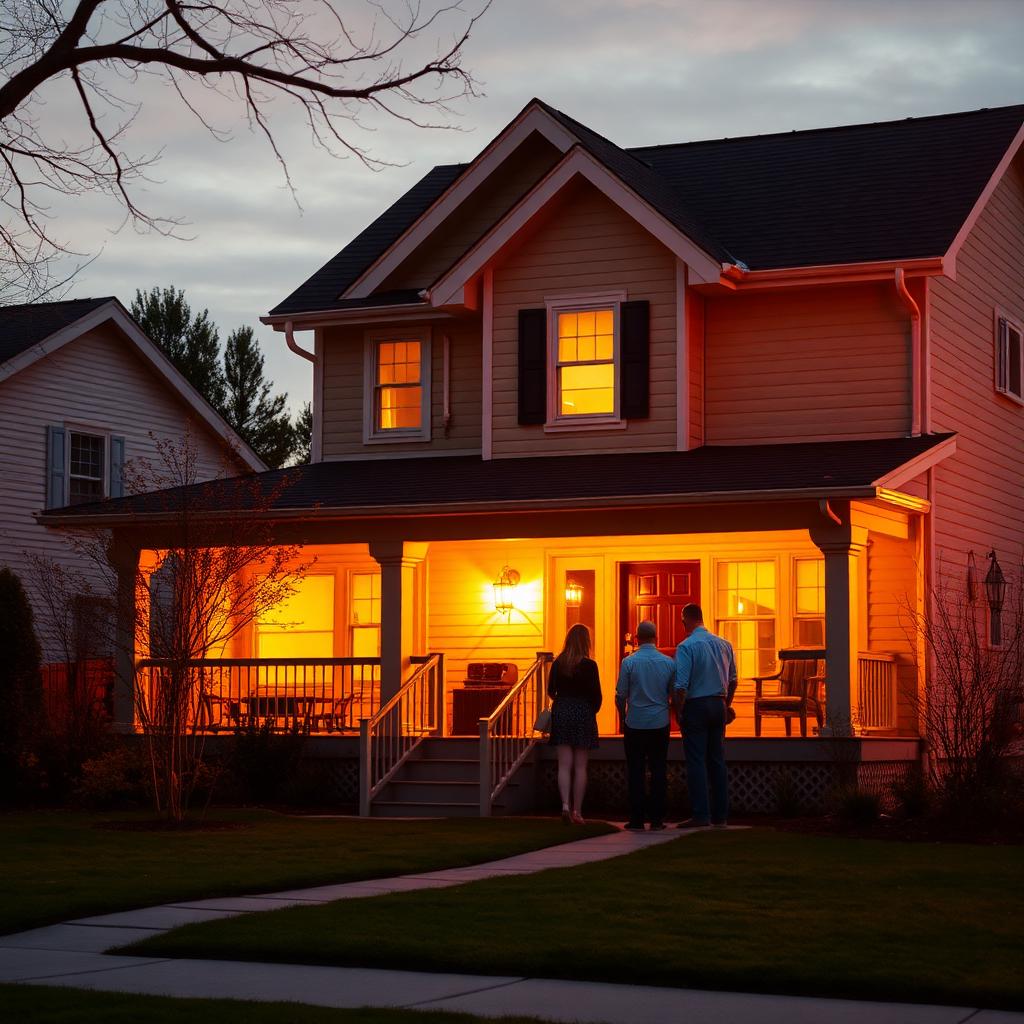 Family home at golden hour